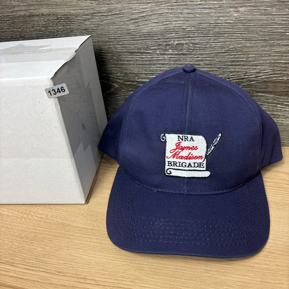 Vintage‎ NRA Brigade Hat Cap Snapback Blue James Madison Adjustable USA Made